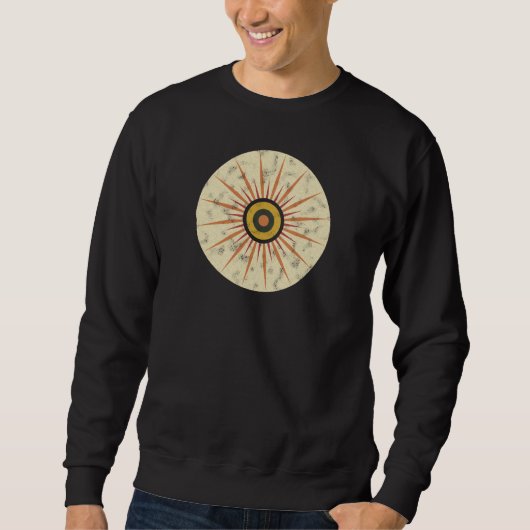 Sweatshirt Conception de soleil levant rétro bohème (Devant)