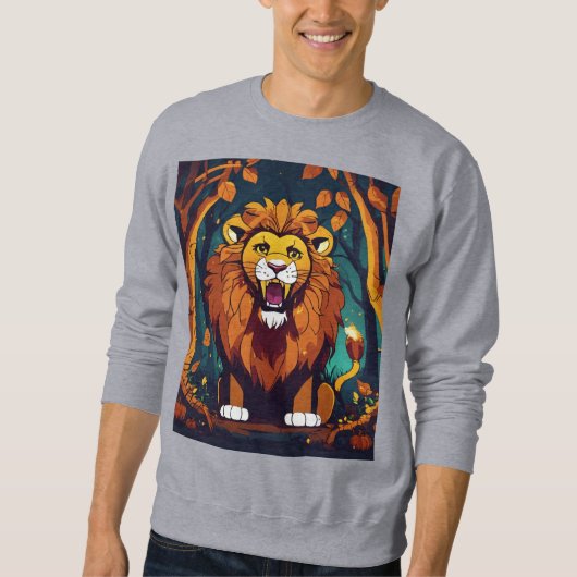Sweatshirt Conception de T-shirt du logo de Lion géométrique (Devant)