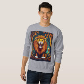 Sweatshirt Conception de T-shirt du logo de Lion géométrique (Devant entier)
