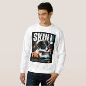 Sweatshirt Conception de T-Shirt Graphique Crâne Edgy (Devant entier)