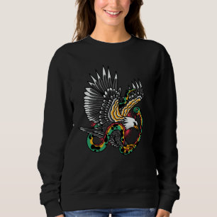 Sweatshirt Conception de tatouage aigle contre serpent