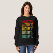 Sweatshirt Conception de texte arc-en-ciel Crypto Digibyte (Devant entier)