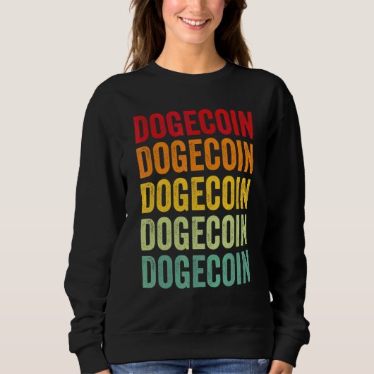 Sweatshirt Conception de texte arc-en-ciel Crypto Dogecoin (Devant)