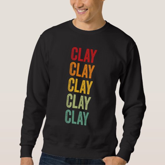 Sweatshirt Conception de texte arc-en-ciel du comté de Clay D (Devant)