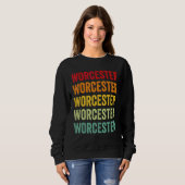 Sweatshirt Conception de texte arc-en-ciel du comté de Worces (Devant entier)