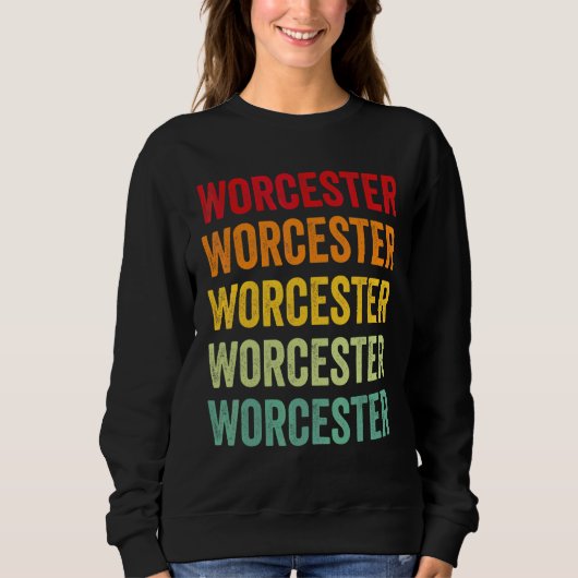 Sweatshirt Conception de texte arc-en-ciel du comté de Worces (Devant)