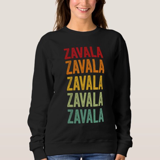 Sweatshirt Conception de texte arc-en-ciel du comté de Zavala (Devant)