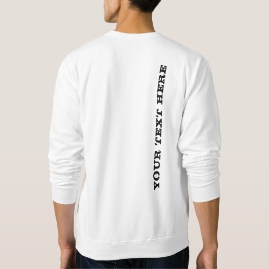 Sweatshirt Conception de texte arrière Modèle Homme Blanc Bas (Dos)