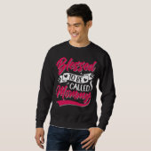 Sweatshirt Conception de texte 'Bénie d'être appelée maman' (Devant entier)