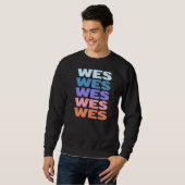 Sweatshirt Conception de texte répété moderne Wes (Devant entier)
