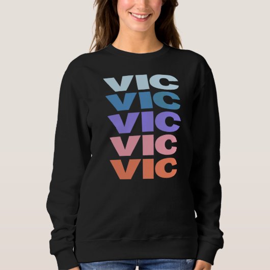 Sweatshirt Conception de texte répétitif moderne Vic (Devant)