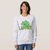 Sweatshirt Conception de trèfle chanceux (Devant entier)