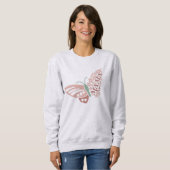 Sweatshirt Conception de typographie florale de papillon Mama (Devant entier)