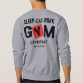 Sweatshirt Conception de typographie Répéter Manger Travaille (Dos)