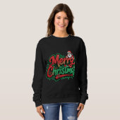 Sweatshirt Conception de vacances de Noël joyeux (Devant entier)