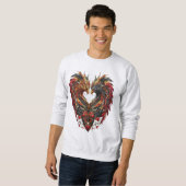 Sweatshirt Conception de verre de tôle dragon enchâssée (Devant entier)