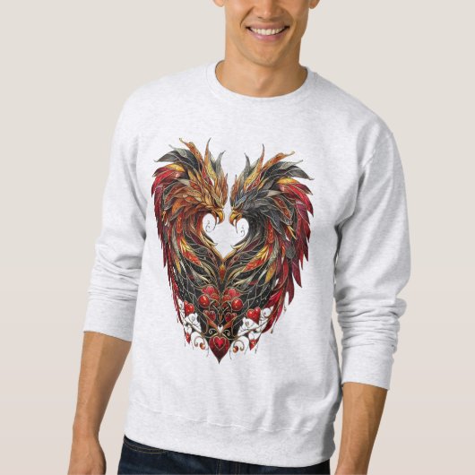 Sweatshirt Conception de verre de tôle dragon enchâssée (Devant)