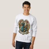 Sweatshirt Conception de verre de tôle dragon enchâssée (Devant entier)