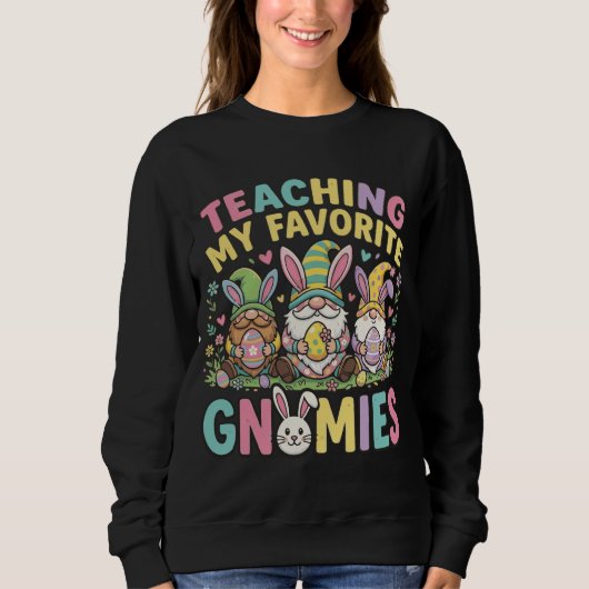 Sweatshirt Conception d'enseignant gnome mignon Enseignement (Devant)