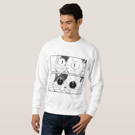 Sweatshirt Conception drôle de chat (Devant entier)