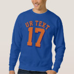 Sweatshirt Conception du Jersey de sports des adultes | de<br><div class="desc">Conception du Jersey de sports des adultes | de bleu royal et d'orange • Sweatshirt du Jersey des hommes</div>