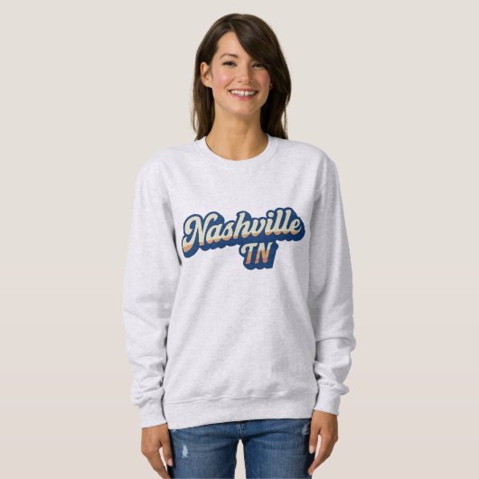 Sweatshirt Conception du script du coucher de soleil rétrogra (Devant entier)