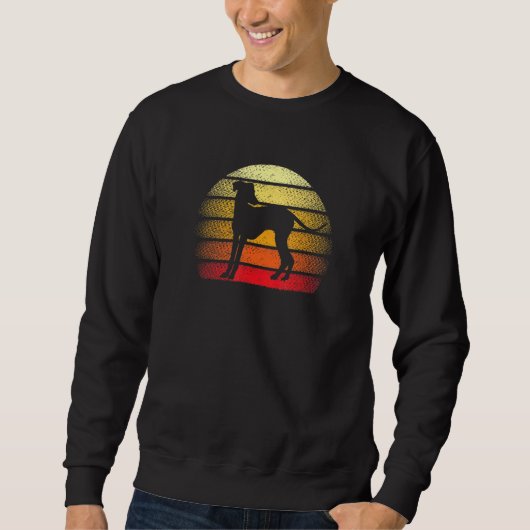 Sweatshirt Conception du thème Retro Sunset Italien Greyhound (Devant)