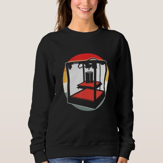 Sweatshirt Conception du ventilateur d'impression 3d rétro (Devant)