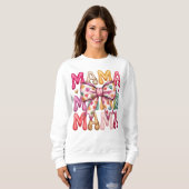 Sweatshirt Conception empilée Maman à arc Cœur Rétro (Devant entier)