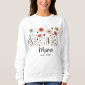 Sweatshirt Conception Florale Botanique de Fleur Sauvage Mama (Devant)
