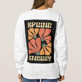 Sweatshirt Conception Florale Rétro Énergie de Printemps | Ab