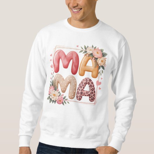 Sweatshirt Conception graphique de maman avec impression léop (Devant)