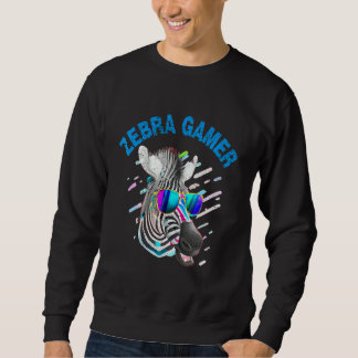 Sweatshirt Conception Graphique de Zèbre Joueur Pour Enfants 