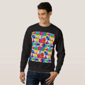 Sweatshirt Conception motif géométrique Abstraite et colorée. (Devant entier)