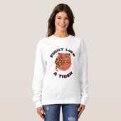 Sweatshirt Conception Motivationnelle Combattre Comme un Tigr (Devant entier)