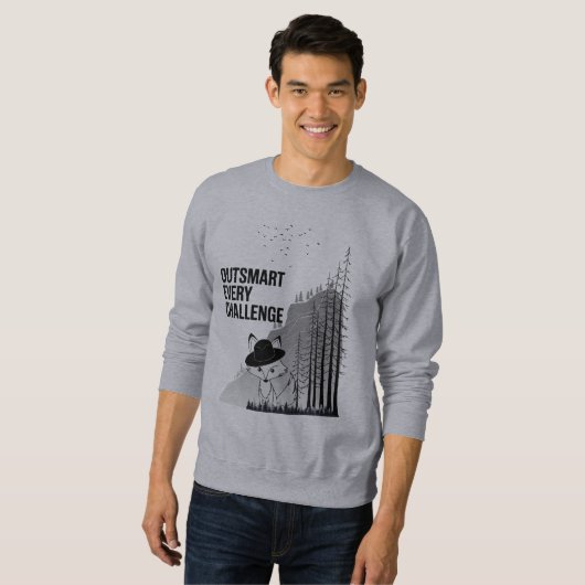 Sweatshirt Conception Motivative Clever Fox (Devant entier)