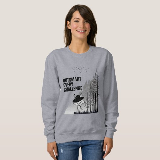 Sweatshirt Conception Motivative Clever Fox (Devant entier)
