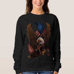 Sweatshirt Conception Patriotique Américaine Avec Aigle Et Dr