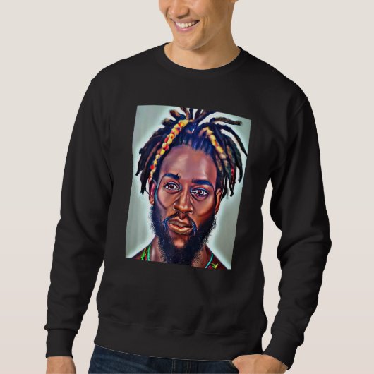 Sweatshirt Conception Rastaman Reggae Dub Jah Rasta Premium_4 (Devant)