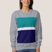 Sweatshirt Conception turquoise de blocs de couleur bleu blan (Devant)