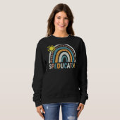 Sweatshirt Conducteur Rainbow Boho Enseignant de l'éducation (Devant entier)