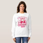 Sweatshirt Confiance Douce Cerise Rose Profond Citation Coque (Devant entier)