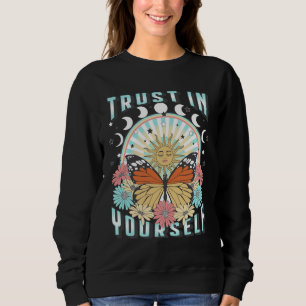 Sweatshirt Confiance en soi   Soleil céleste et papillon
