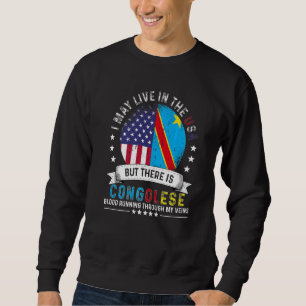 Sweatshirt Congolais Américain Maison aux États-Unis Patriote