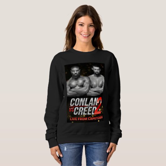 Sweatshirt Conlan vs Creed 2 poster black and white (Devant entier)