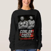 Sweatshirt Conlan vs Creed 2 poster black and white (Devant)