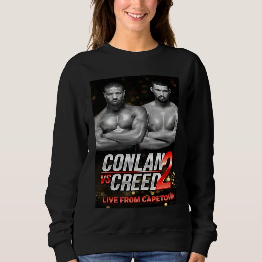 Sweatshirt Conlan vs Creed 2 poster black and white (Devant)