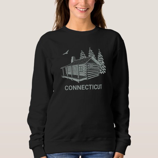 Sweatshirt Connecticut Cabin Camping Wilderness Camp Nature O (Devant)