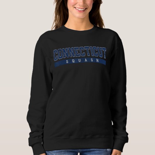 Sweatshirt Connecticut Squash Varsity Blue Vintage Text (Devant)