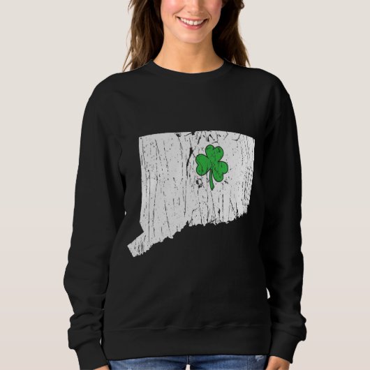 Sweatshirt Connecticut State St Patrick S Day Connecticut Trè (Devant)